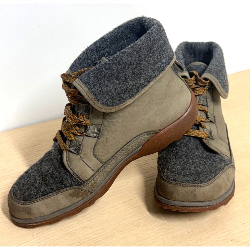 Chaco Barbary Nickel Gray Suede Wool Ankle Boots Womens 7